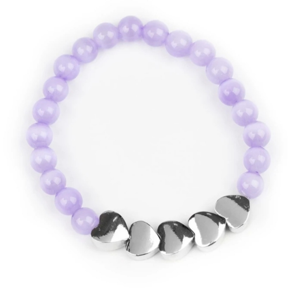 HEART MELTING GLOW PURPLE STRETCHY BRACELET